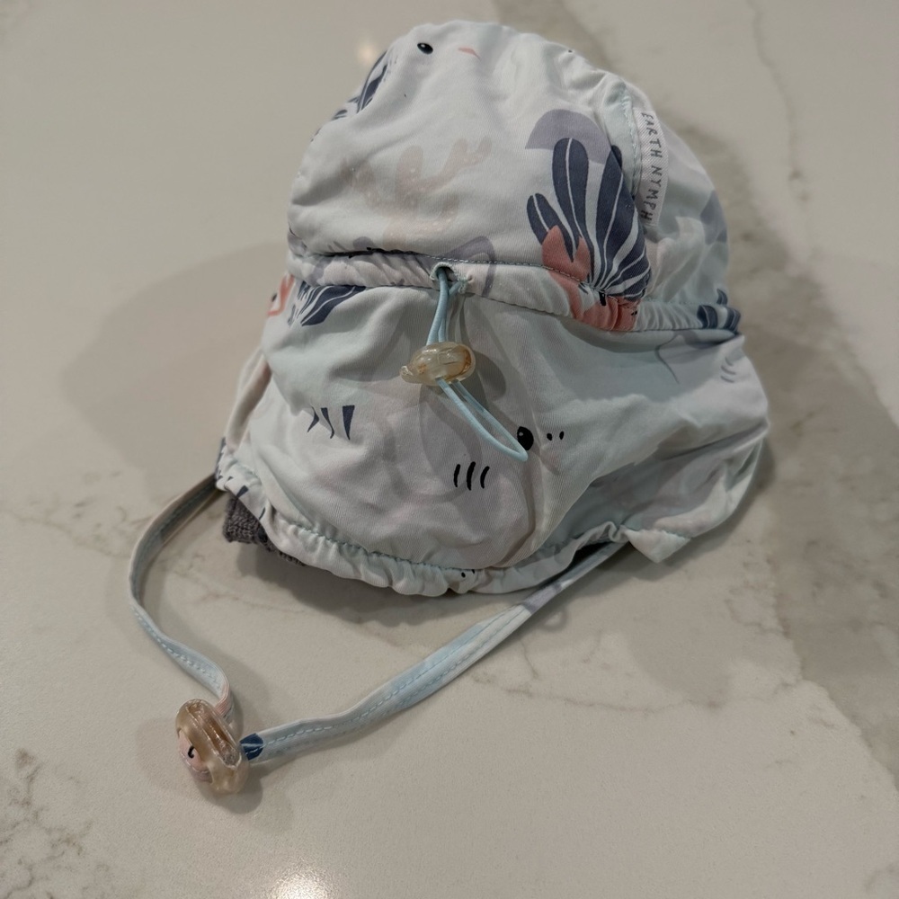 Earth Nymph Baby Oceanic Legionnaire Sun Hat Infant Size Adjustable Beach Summer - Picture 3 of 6